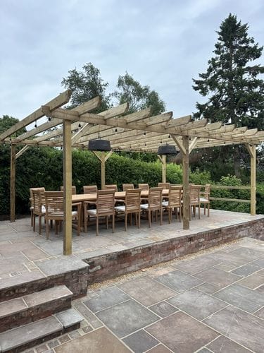 Customer photo review of 4 x Teak Garden Furniture Oxford Stacking Chairs (cushions Included)
