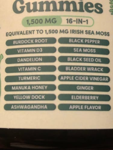 Customer photo review of Sea Moss 16-In-1 Gummies
