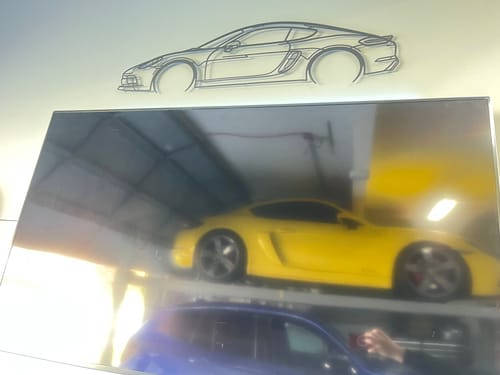 Customer photo review of 718 Cayman GTS Detailed Silhouette Metal Wall Art