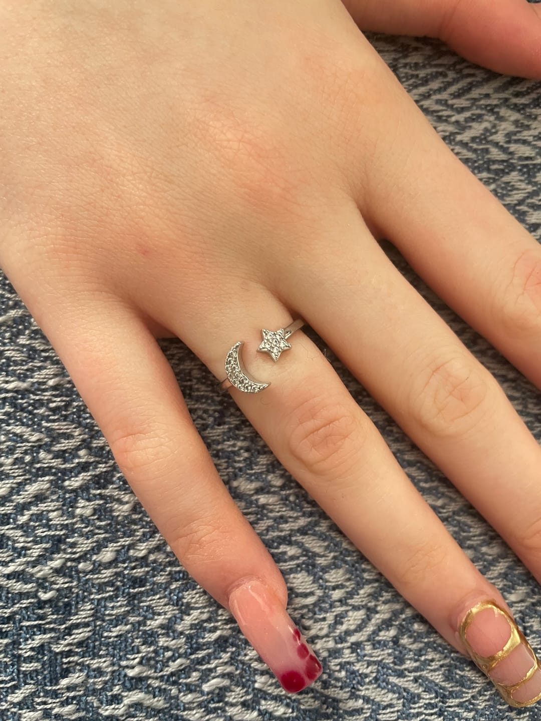 Customer photo review of Luna Moon Ring in Silver