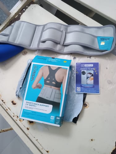 Customer photo review of Neoprene Back Support Belt 6" | Supports the Lumbar Spine | Corrects Posture & Relieves Back Pain (Grey)