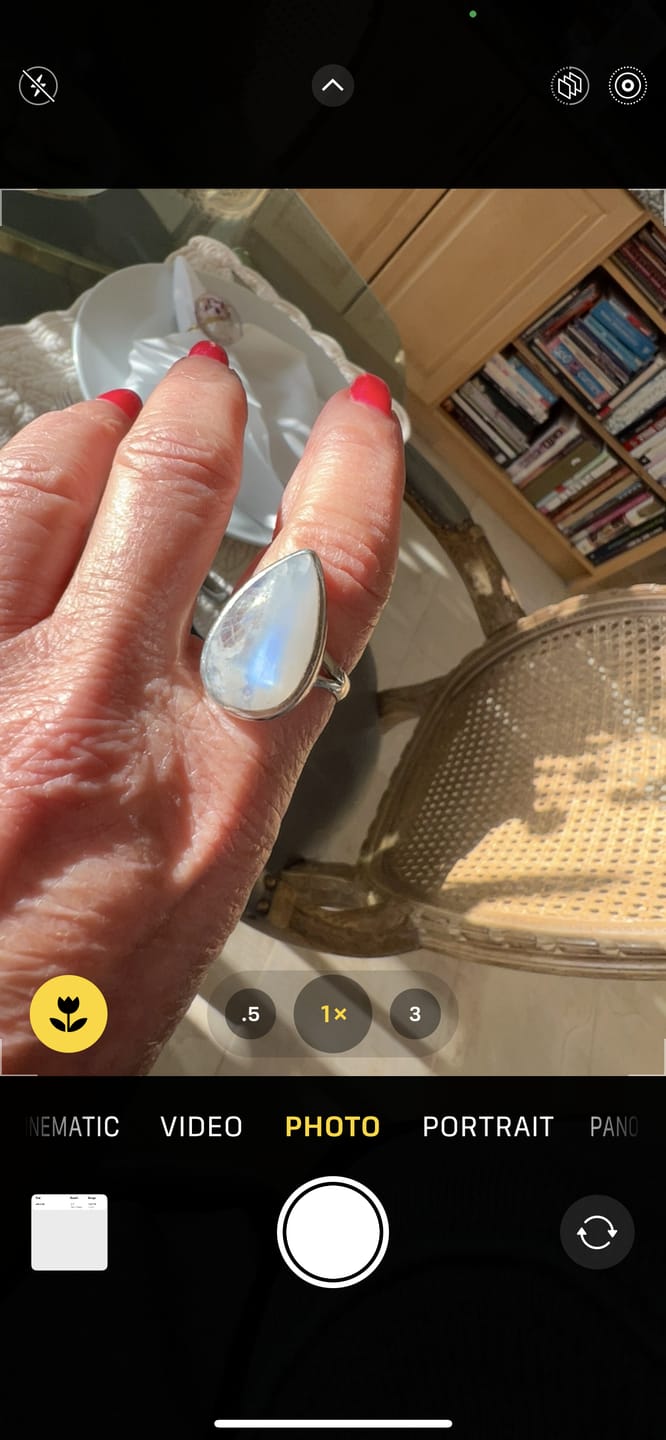 Customer photo review of Sterling Silver Teardrop Large Moonstone Ring