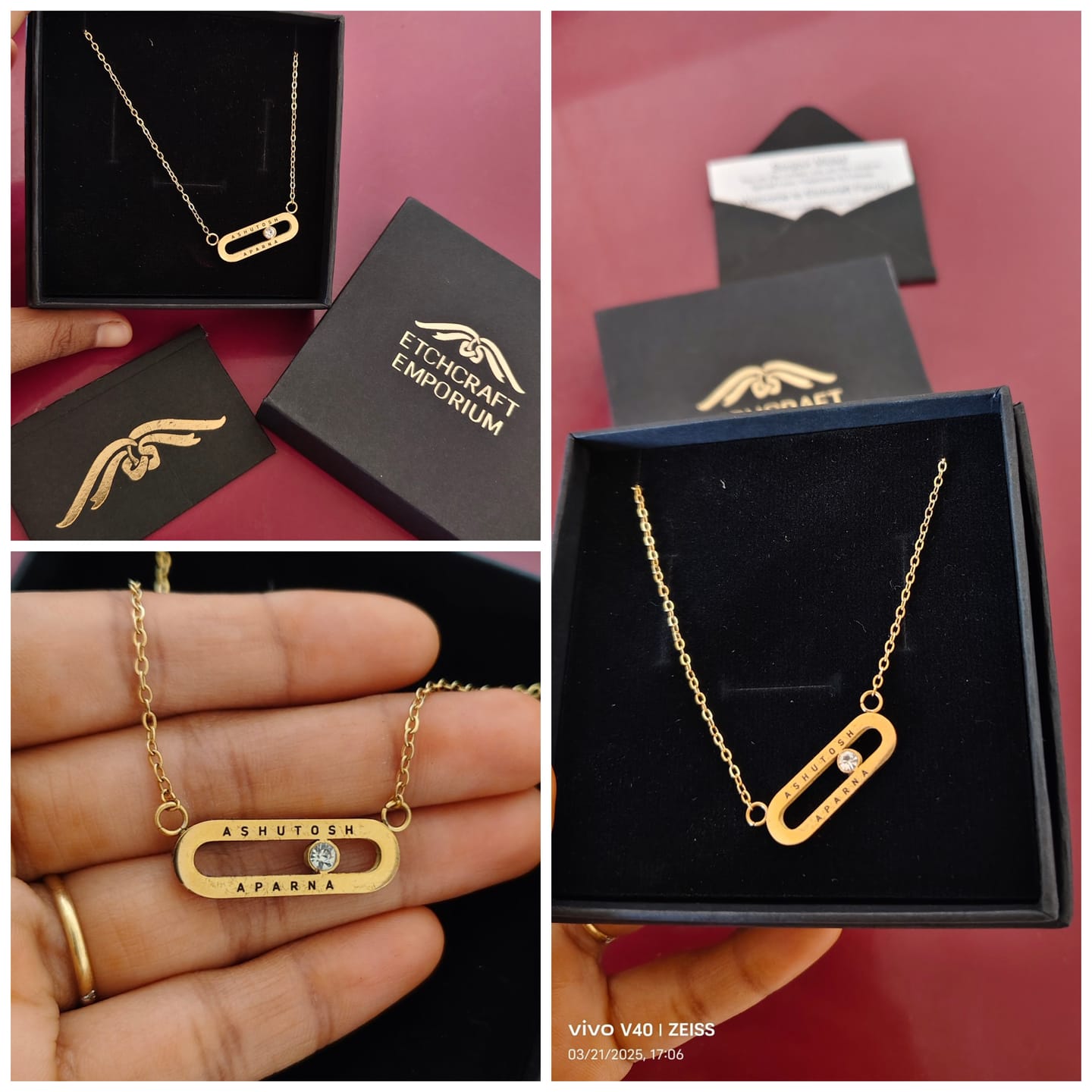 Customer photo review of Personalised Eternal Pendant