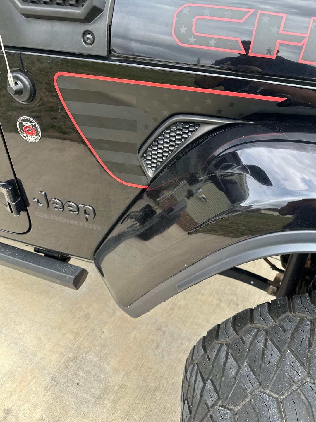 Customer photo review of Premium Fender Vent Decal Set | Black Flag - fits Wrangler JL & Gladiator JT