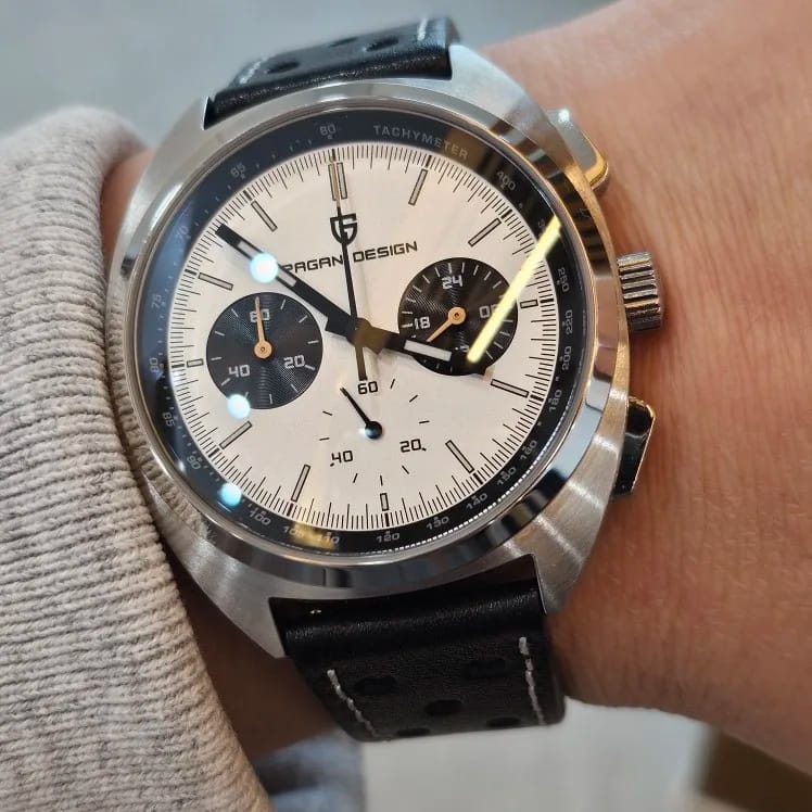 Customer photo review of Stainless Steel Wristwatch Turtle Back Chronograph With Luminous Hands And Sapphire Crystal — Silver | KIMLUD