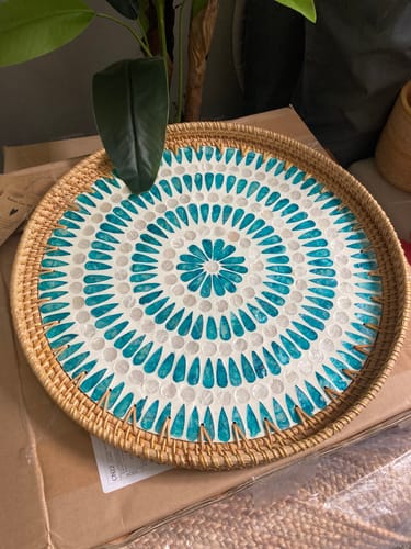 Customer photo review of Serene Large Rattan Tray