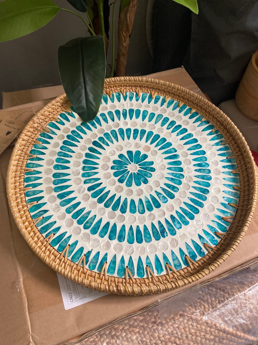 Customer photo review of Serene Large Rattan Tray