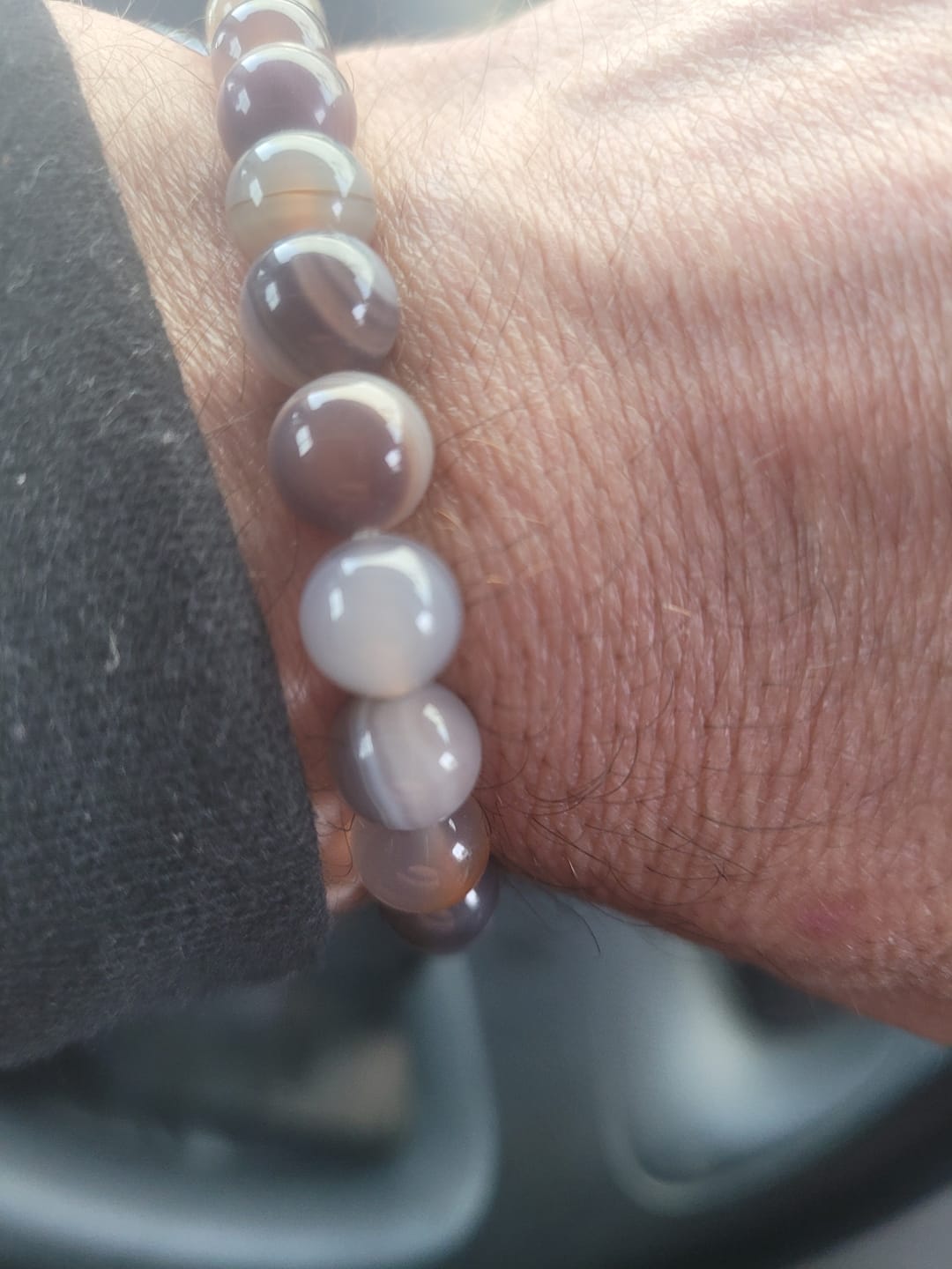 Customer photo review of Bracelet Agate du Botswana "Ancrage Apaisant"