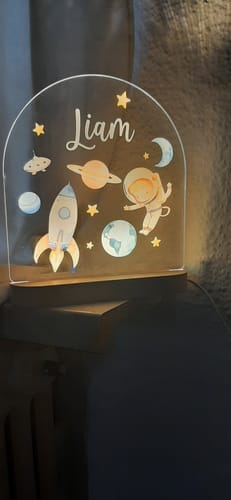 Customer photo review of Weltraum Nachtlicht mit Namen