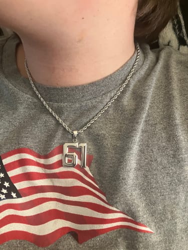 Customer photo review of Signature Jersey Number Pendant in Silver