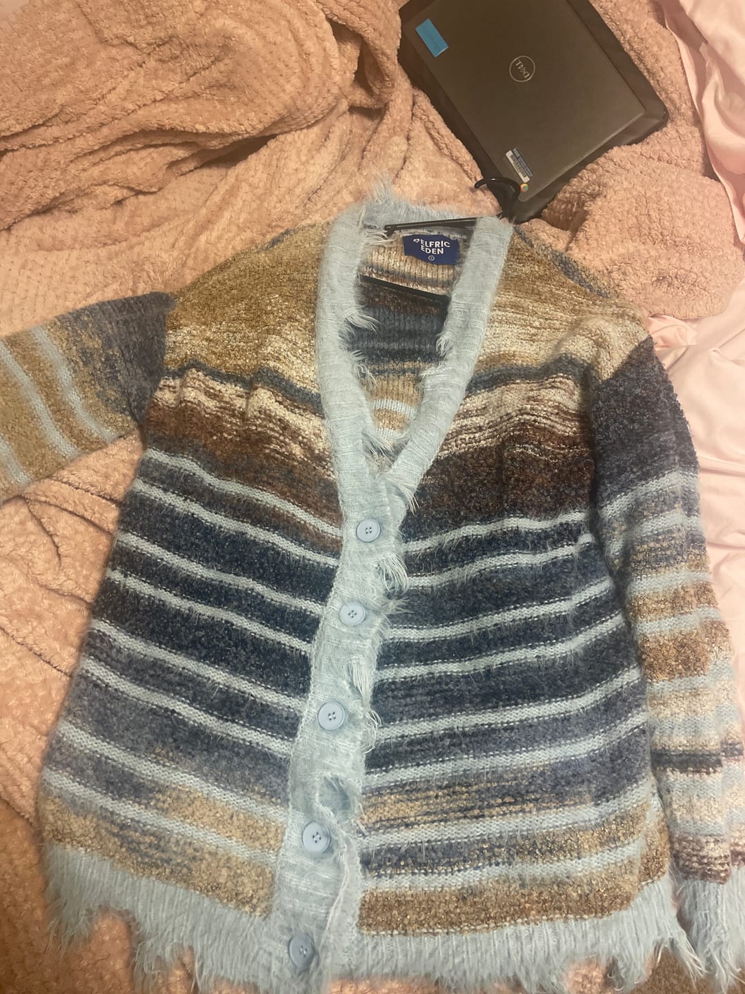 Customer photo review of Aelfric Eden Fringe Stripe Cardigan