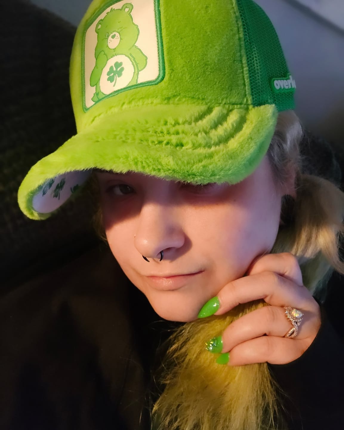 Customer photo review of OVERLORD X Care Bears:  Good Luck Bear Trucker Cap