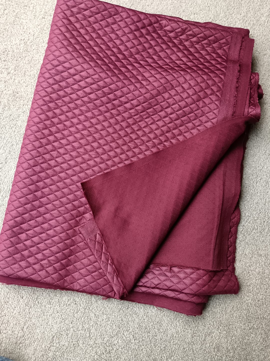 Customer photo review of Burgundy Quilted Jersey Fabric #2