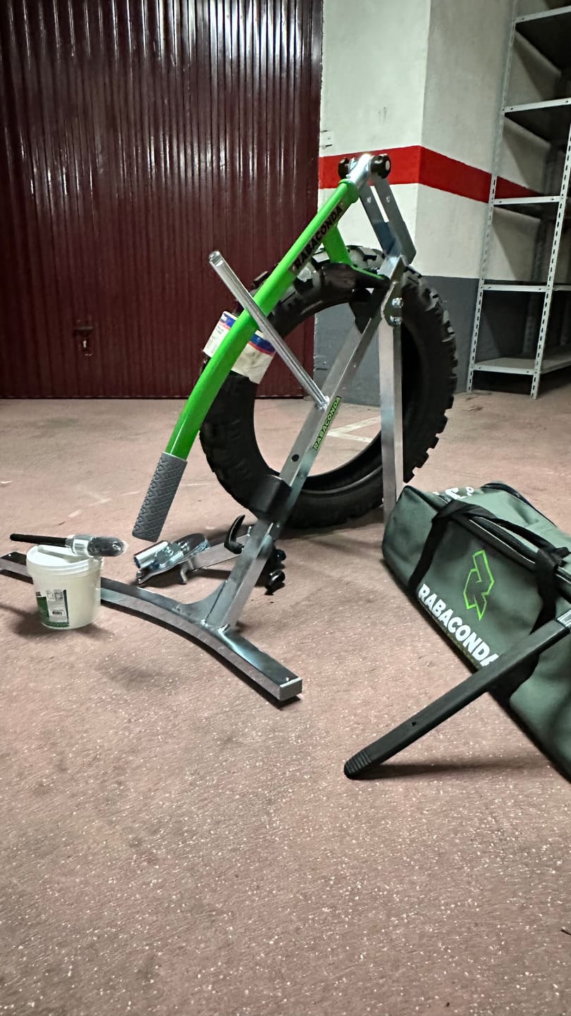Customer photo review of Street Bike Tire Changer