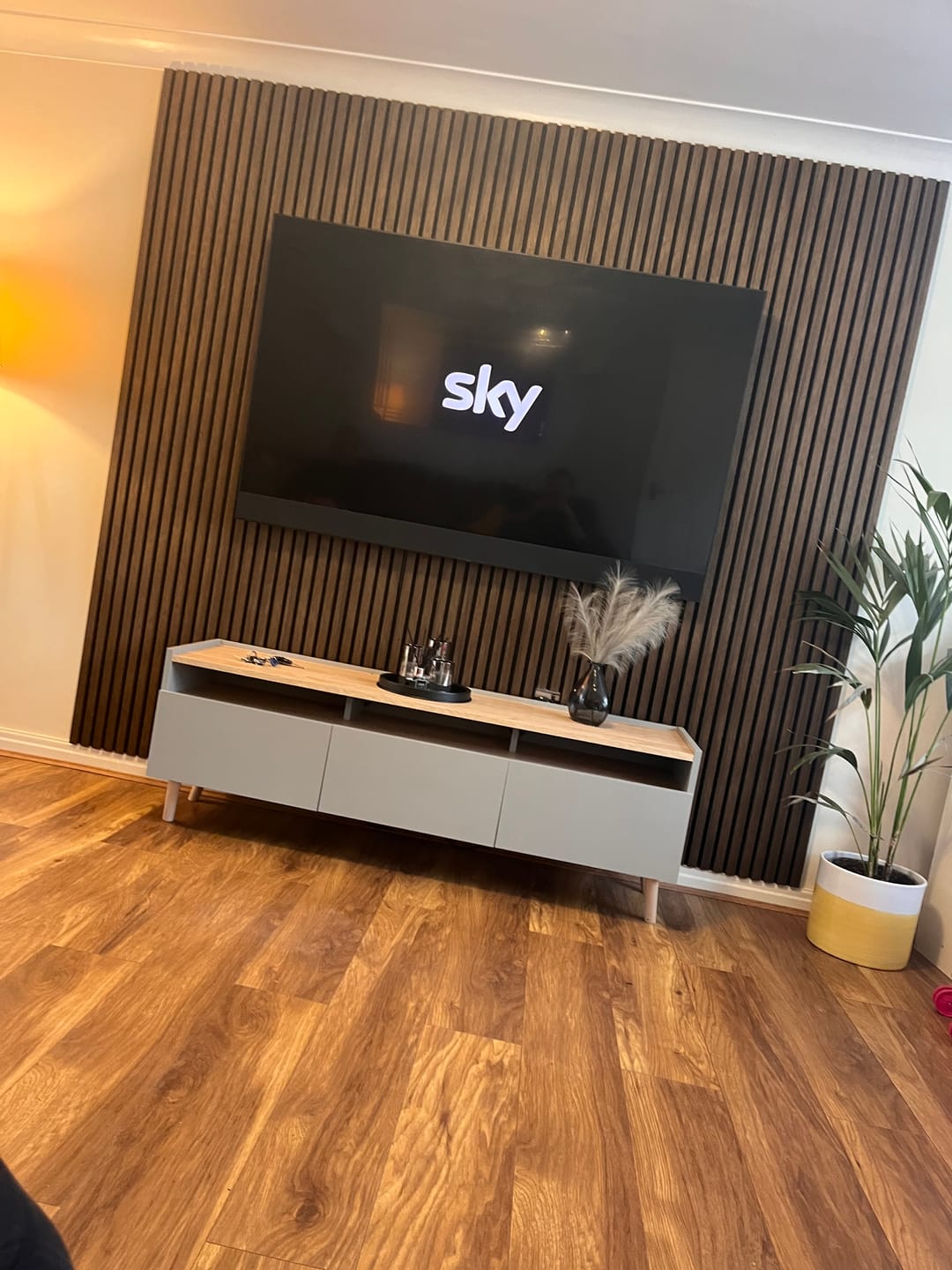 Customer photo review of Wooden Wall Panel | Smoked Oak | Premium 3-sided Wood Veneer