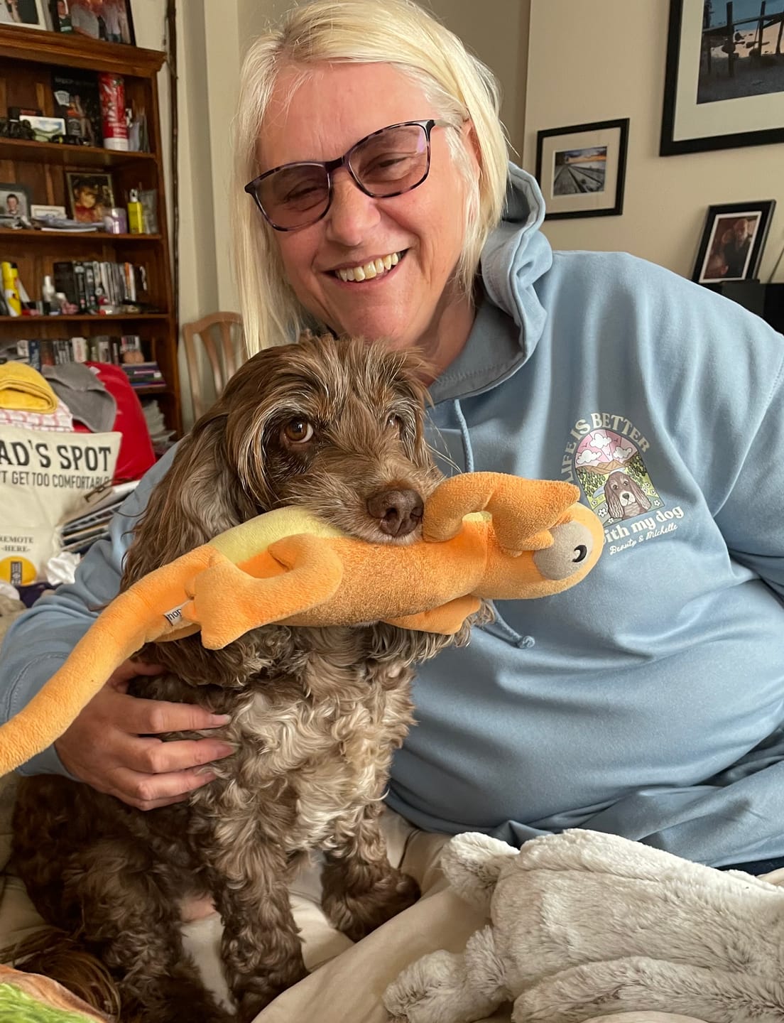 Customer photo review of Personalised Life is Better with your dog Hoody