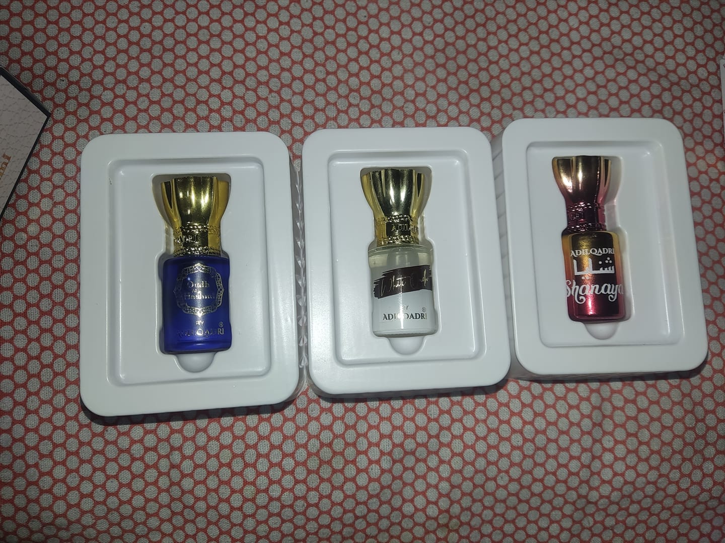 Customer photo review of 3 Pcs Attar Set Shanaya, White Oudh And Oudh Al Hashmi 5.5 Ml Each