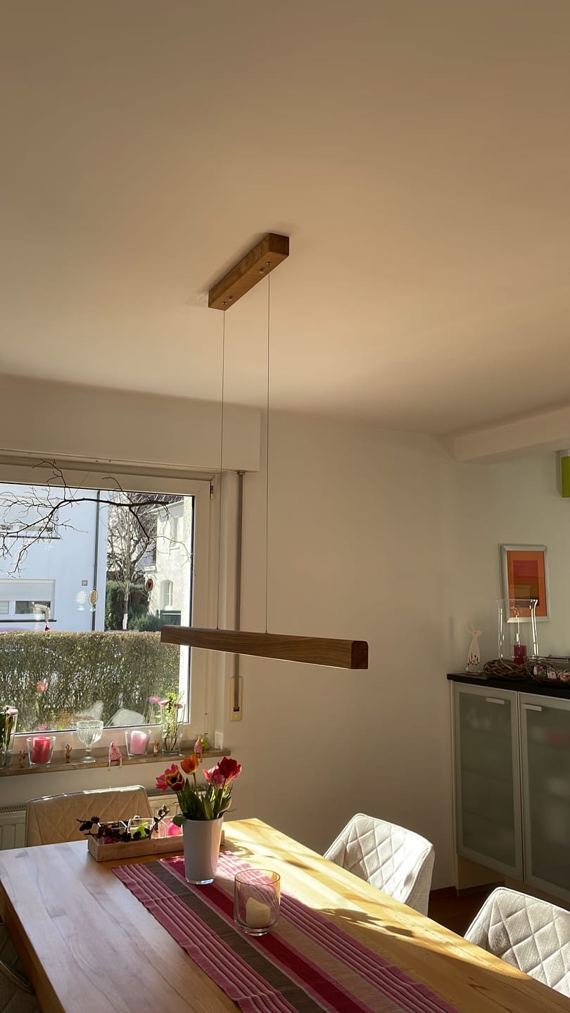 Customer photo review of Designer Pendelleuchte aus Eichenholz, LED-Pendelleuchte - Tara