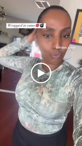 Customer video review of CAMO LONG SLEEVE TOP