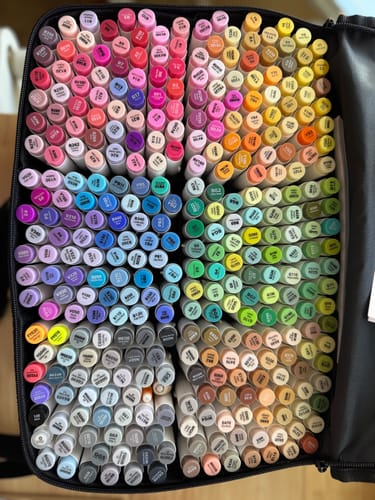 Customer photo review of Ohuhu Honolulu 320 Colors Dual Tips Alcohol Art Markers