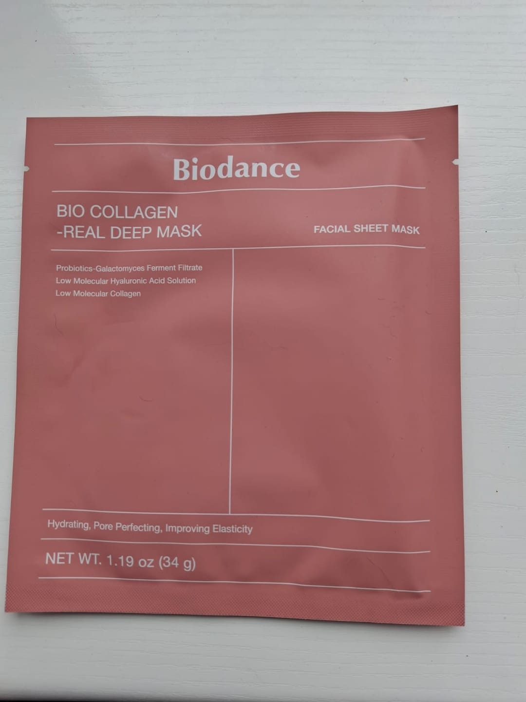Customer photo review of Nakts hidrogela maska ar kolagēnu Biodance Bio-Collagen Real Deep Mask