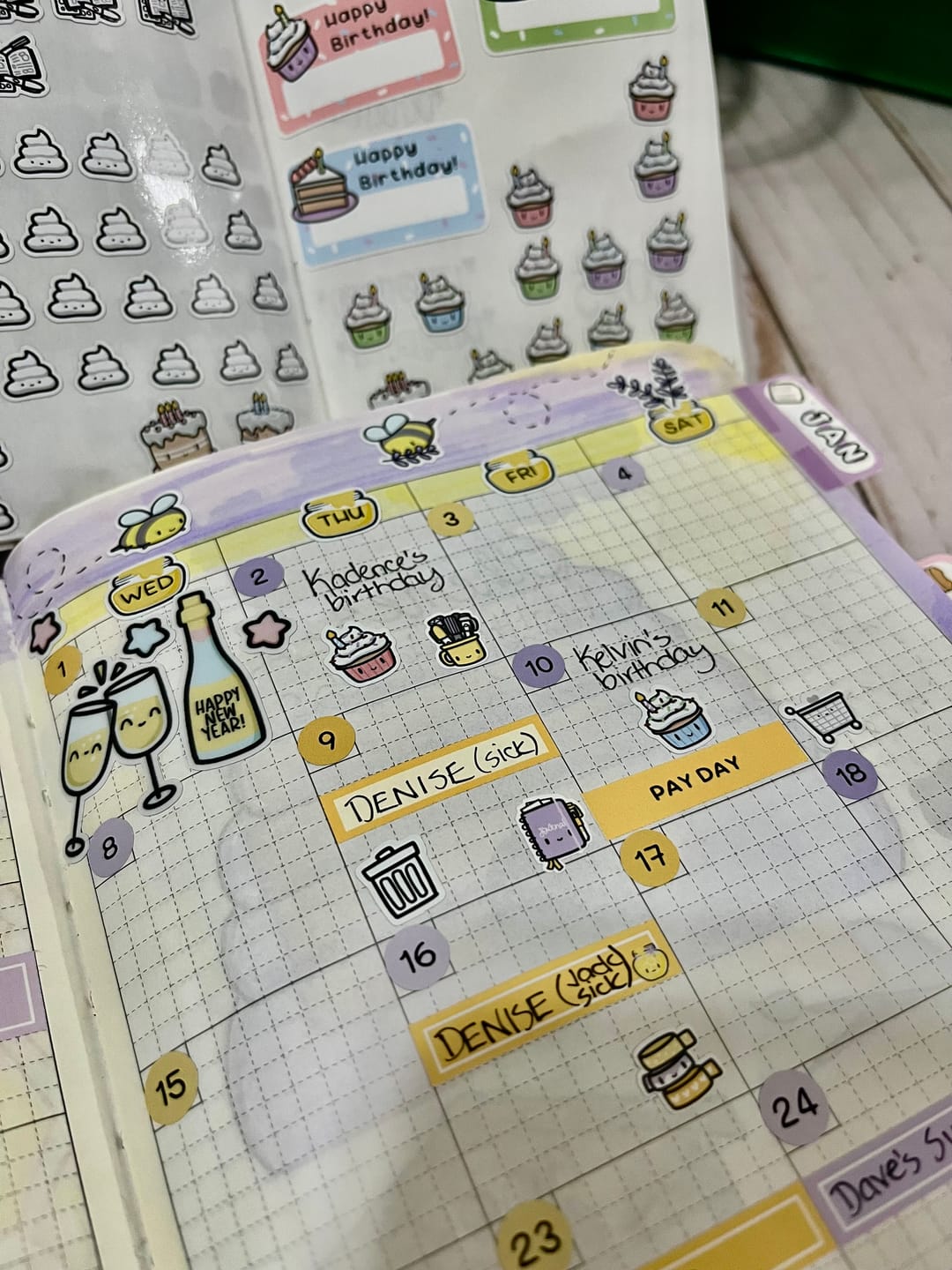 Customer photo review of Birthday Cake! Planner Stickers