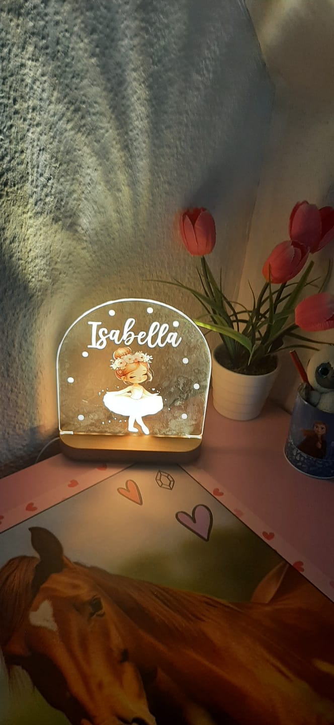 Customer photo review of Ballerina Nachtlicht mit eigenem Namen