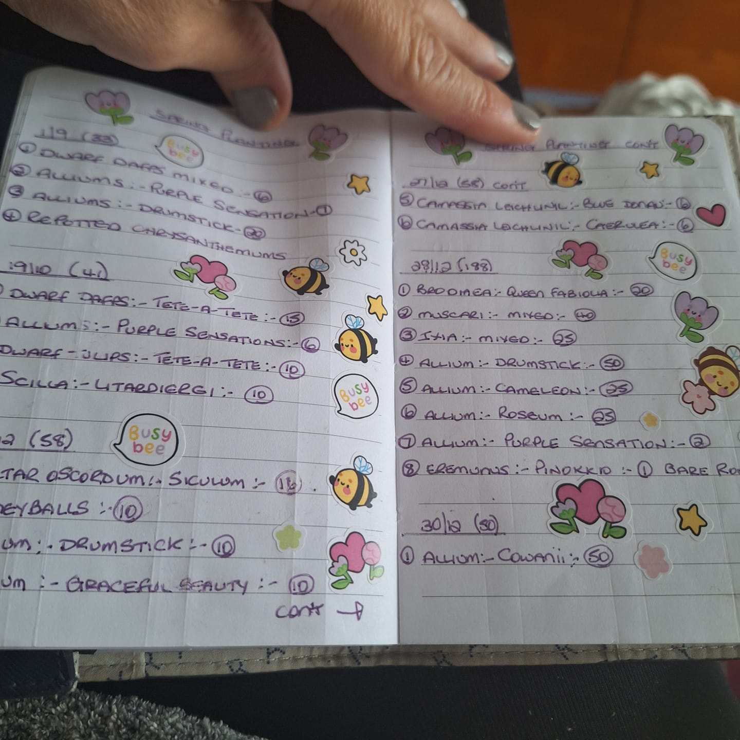Customer photo review of Kawaii Bee Flower Planner Stickers - BB002 - Cute Bumblebee Floral Stickers