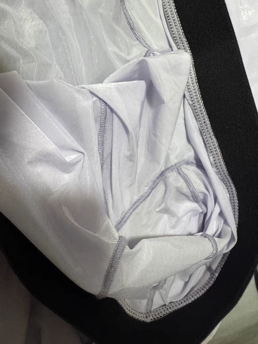 Customer photo review of Men's Ice Silk Full Transparent Sexy Fitness Pants Sports Tights