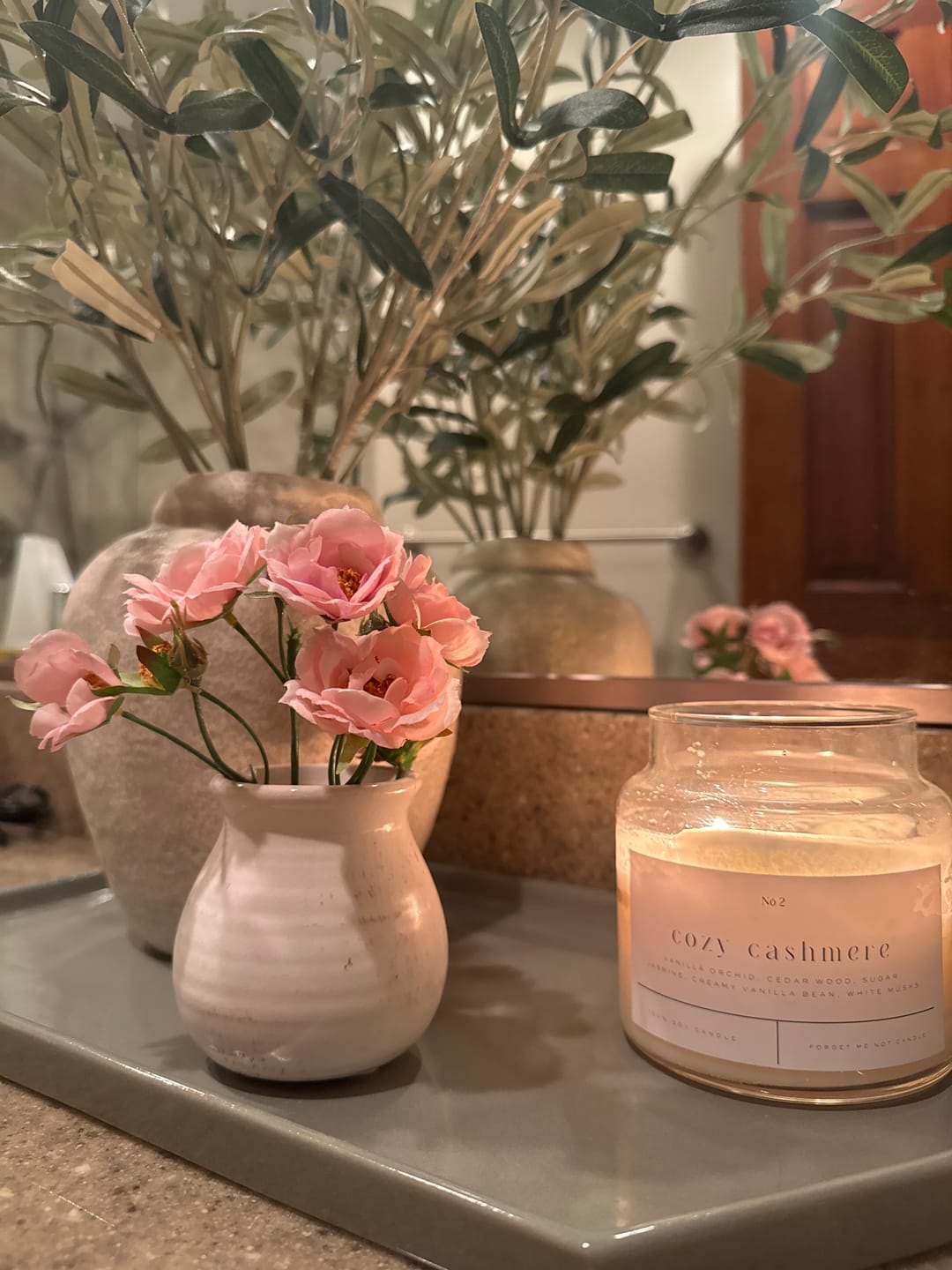 Customer photo review of Cozy Cashmere 22 oz Glass Candle