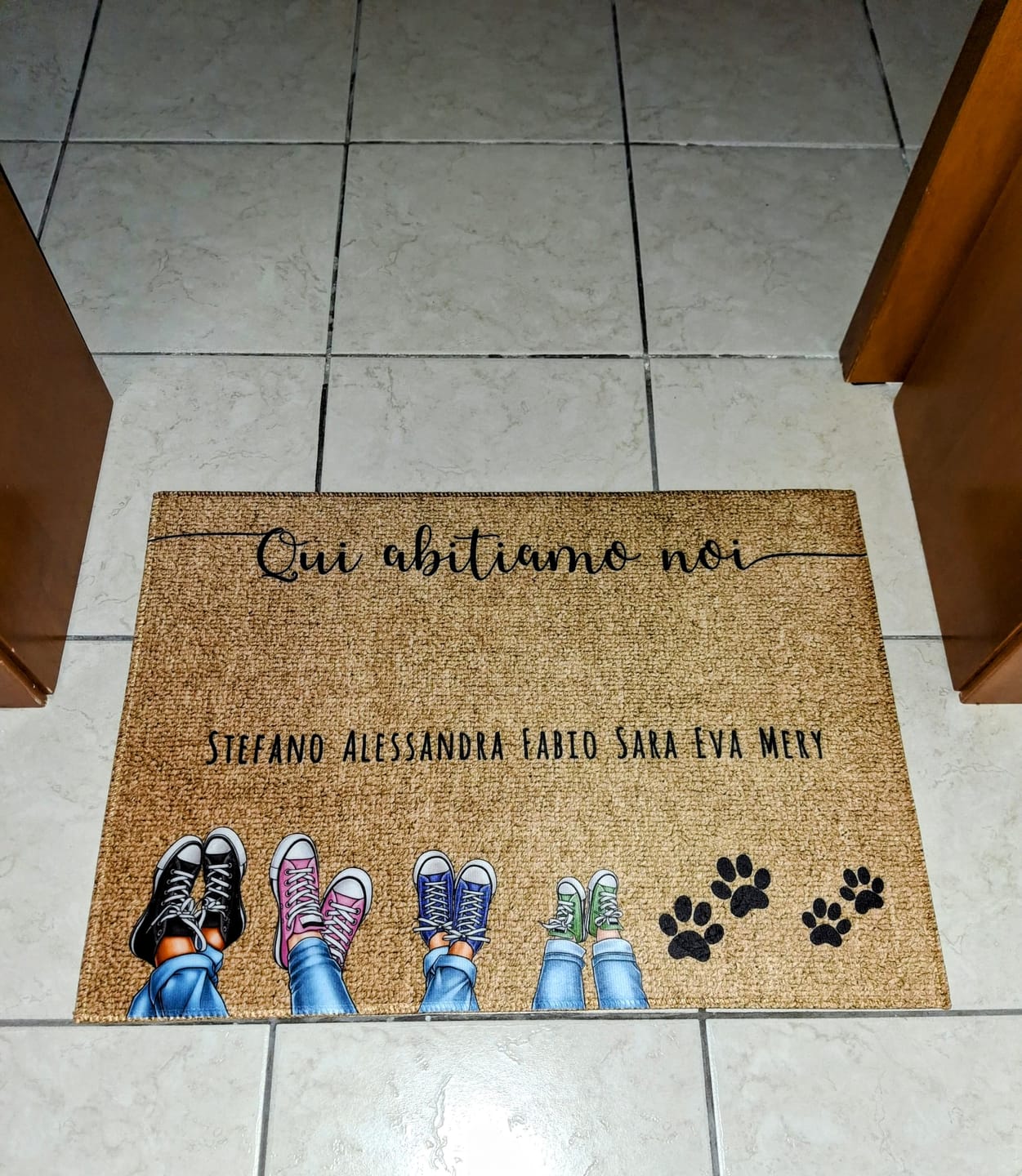 Customer photo review of Scarpe e zampe - Zerbino personalizzato