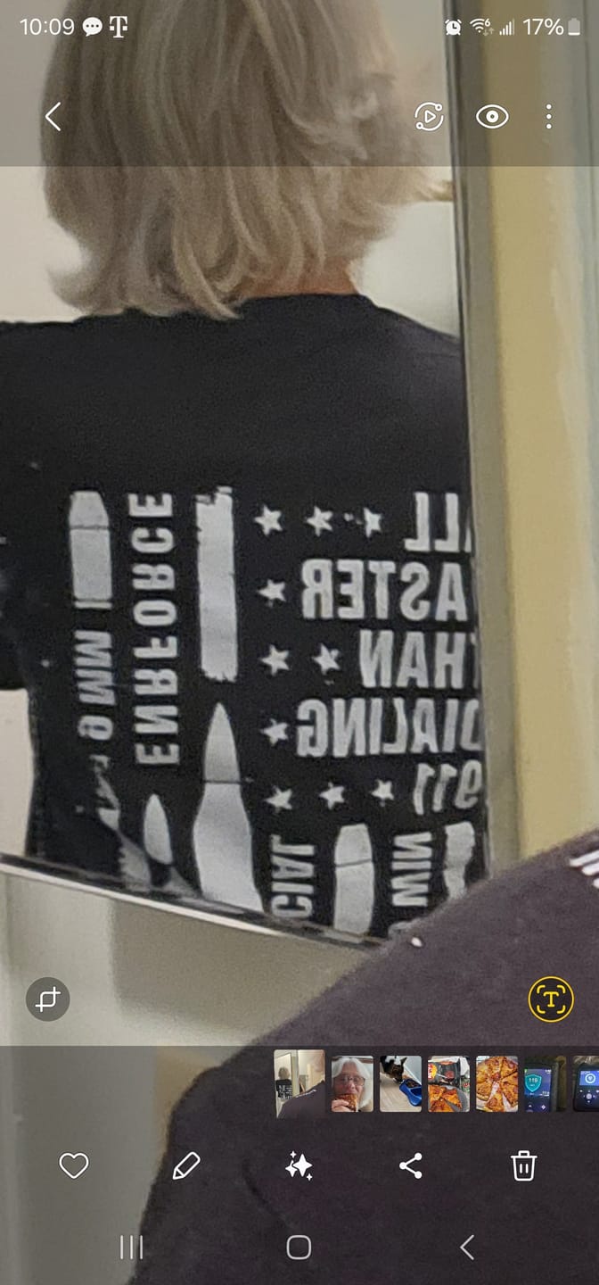Customer photo review of All Faster Than Dialing 911 Tee
