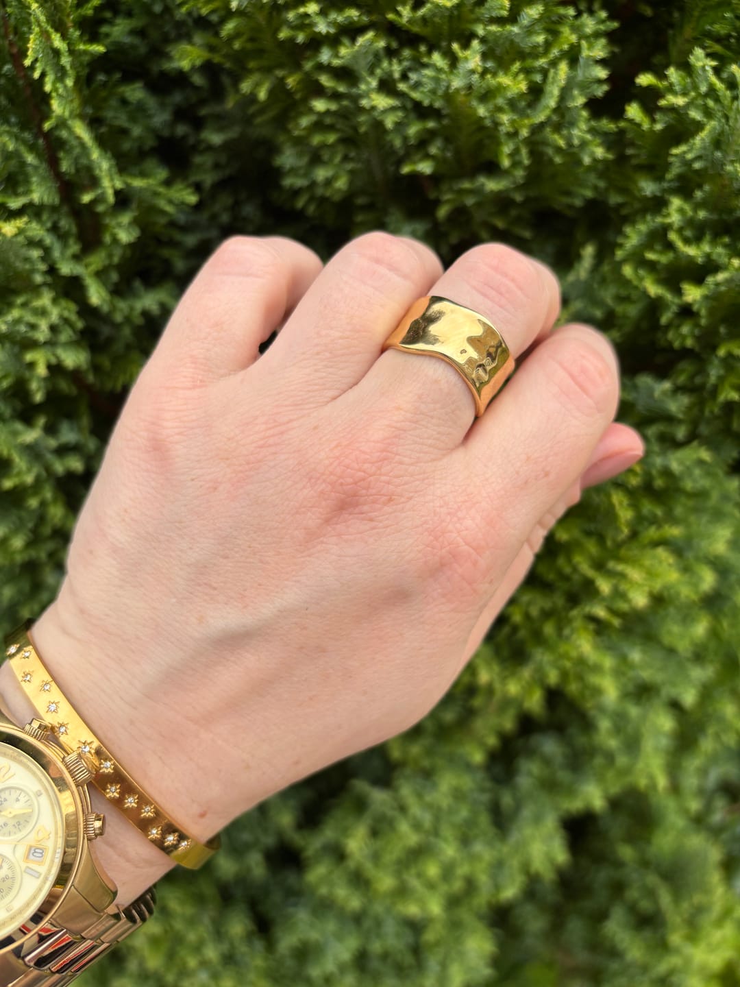 Customer photo review of Textured Band Ring