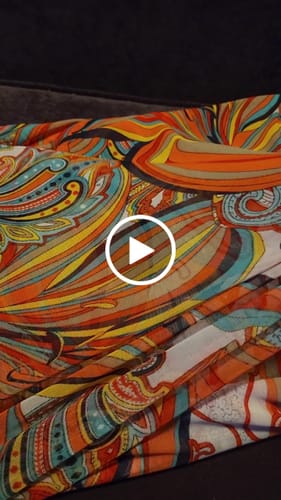 Customer video review of Multicolor Tropical Print Power Mesh