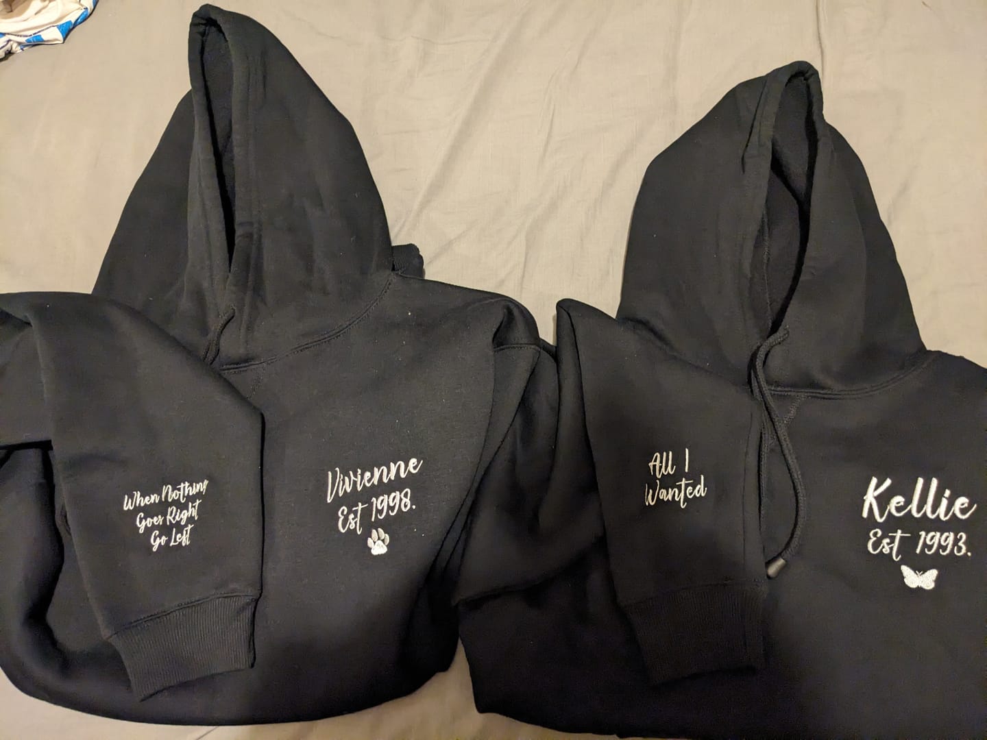 Customer photo review of Ladies Personalised Hoodie - Black