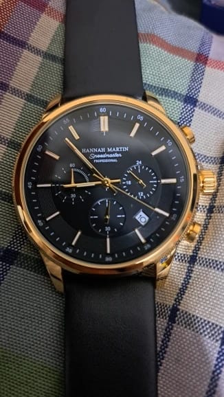 Customer photo review of Leather Strap Multifunctional Watch Chronograph Calendar Water Resistant 3 Bar — Black | KIMLUD