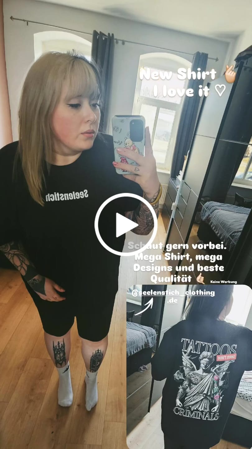 Customer video review of Tattoos Don’t Make Criminals – Oversized T-Shirt