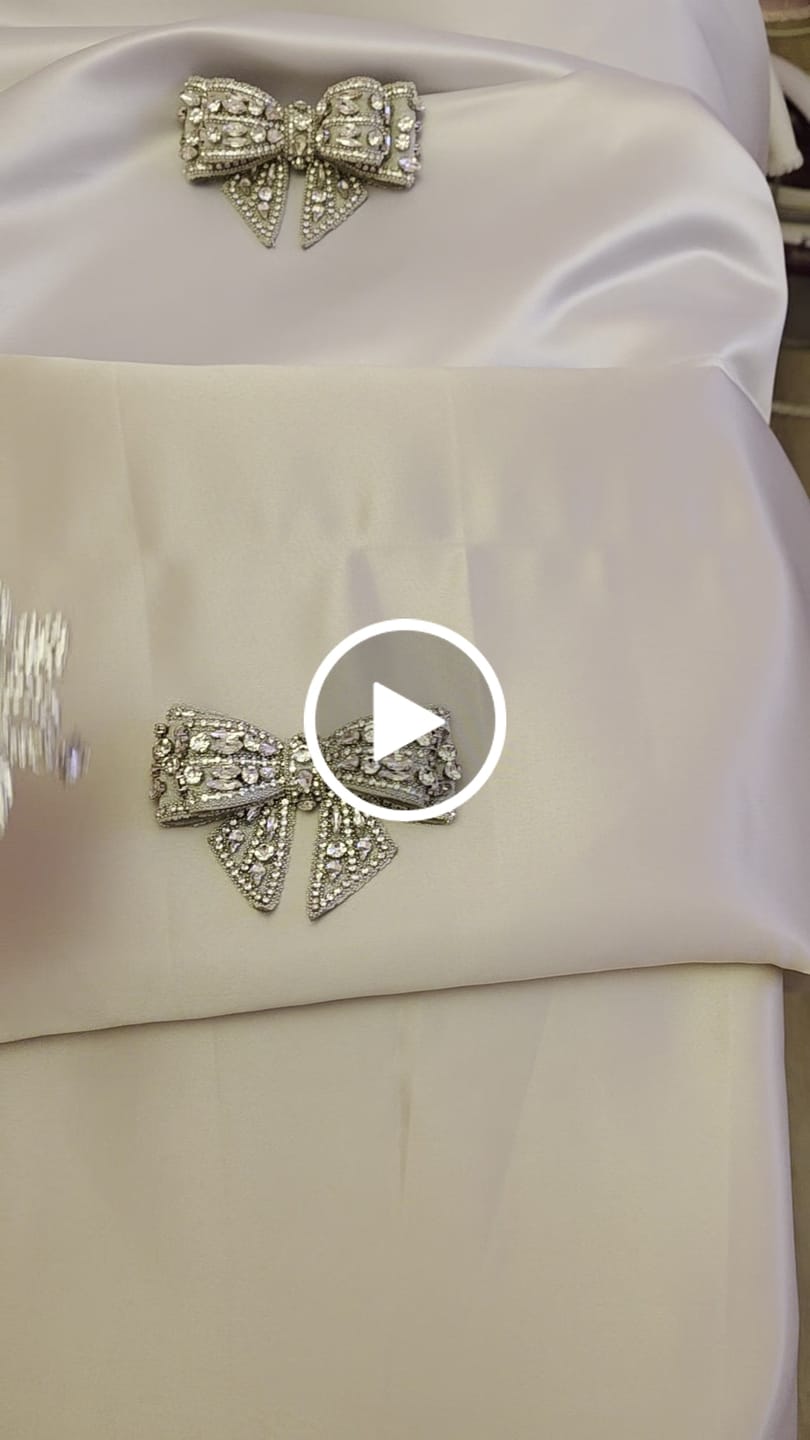 Customer video review of Plain Duchess Satin Fabric
