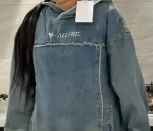 Customer photo review of Aelfric Eden Fringe Denim Washed Hoodie