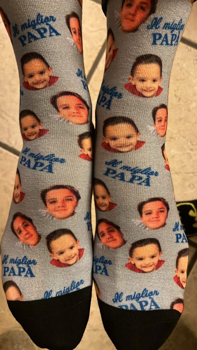 Customer photo review of Il miglior Papà - Calzini personalizzati per genitori