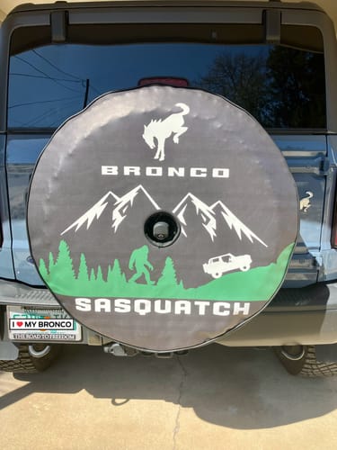 Customer photo review of Custom Spare Tire Cover for Jeep, RV, Bronco Camper, Trailer, & More