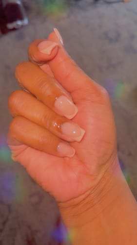 Customer photo review of XCOATTIPS® French - Peach Short Square Pastel Tips