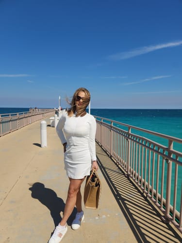 Customer photo review of White Snakeskin Zip Jacket