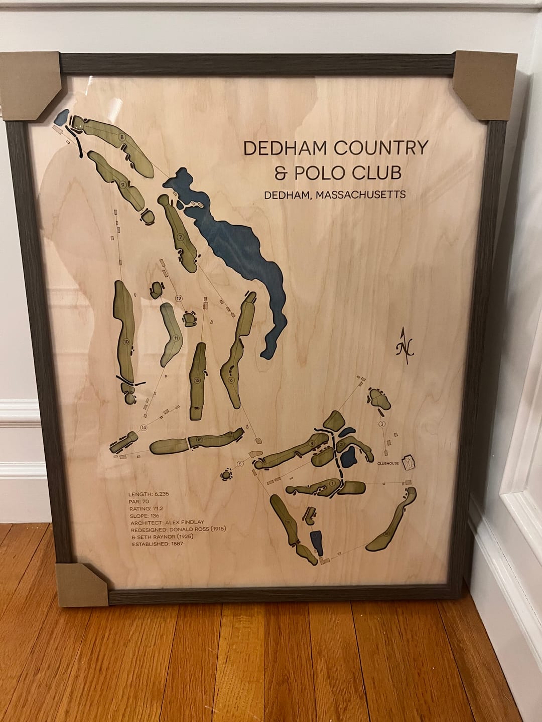 Customer photo review of Custom 3D Wood Golf Course Map
