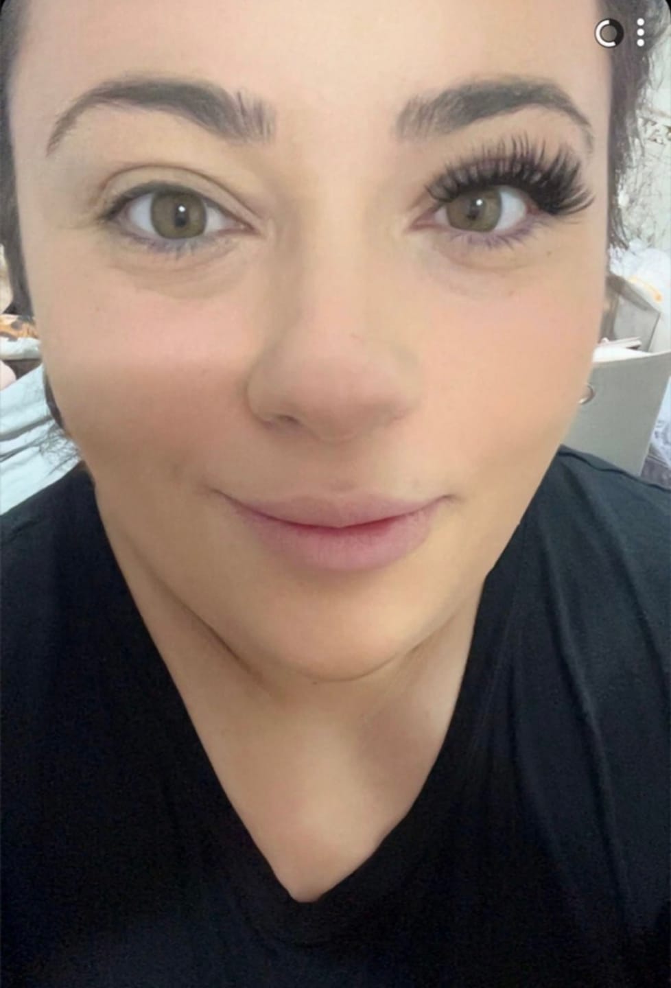 Customer photo review of Pre Glued Black Press-On Lashes – Salon Look in 10 Minutes