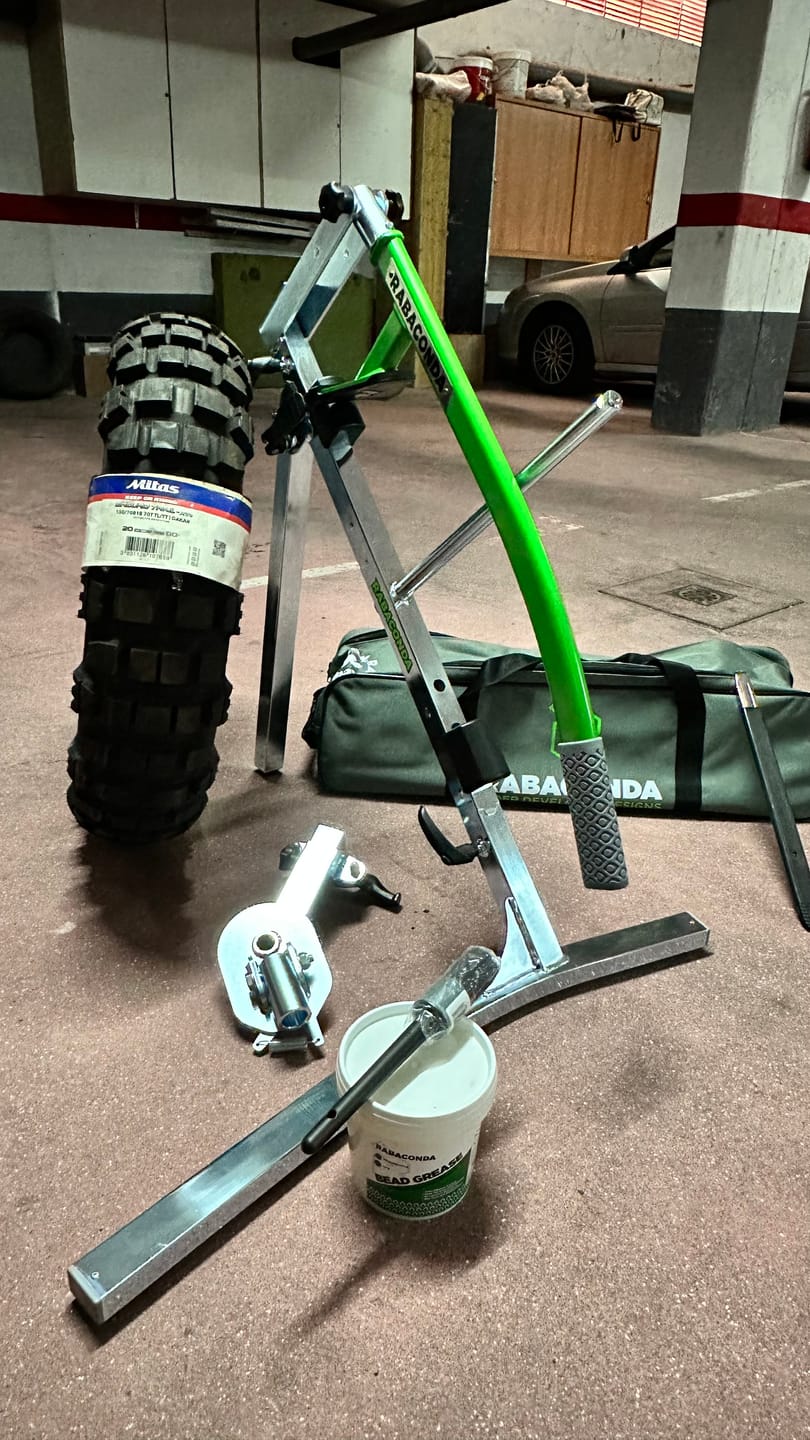 Customer photo review of Street Bike Tire Changer