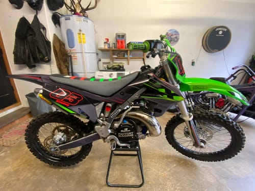 Customer photo review of Custom Seat Cover: 2003 Kawasaki KX250