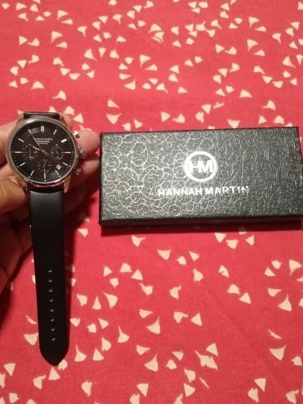 Customer photo review of Leather Strap Multifunctional Watch Chronograph Calendar Water Resistant 3 Bar — Black | KIMLUD