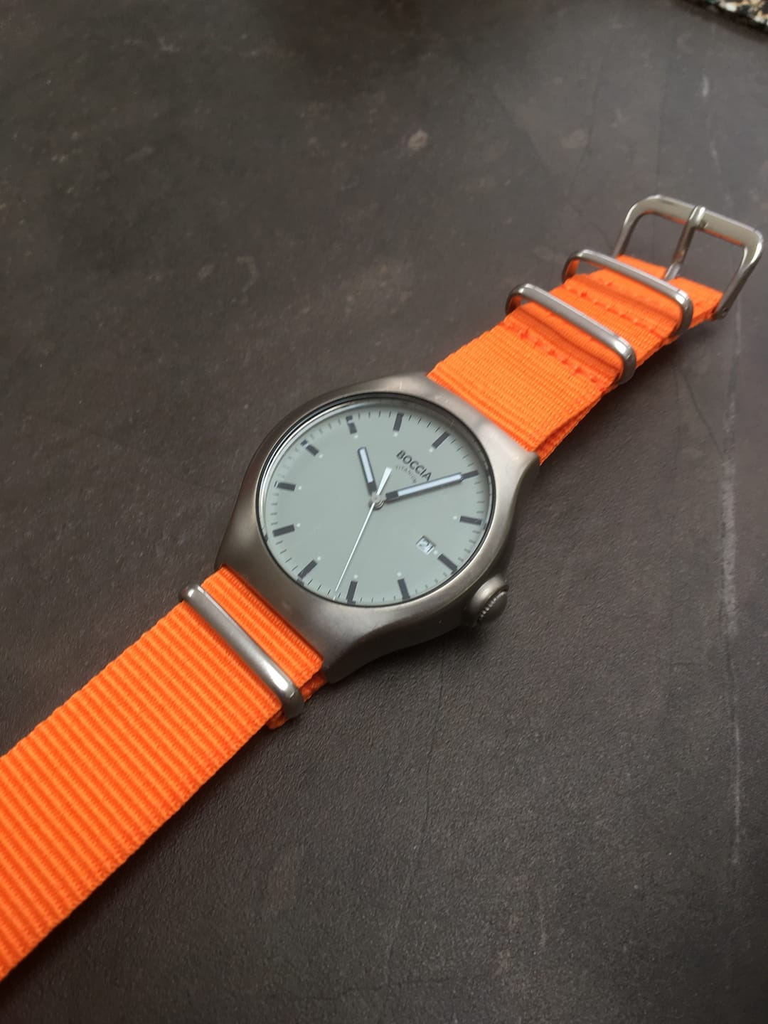 Customer photo review of Classic Military Style Strap - Bright Orange