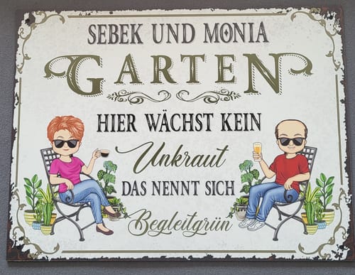 Customer photo review of Personalisiertes Gartenschild mit Namen Anpassbar